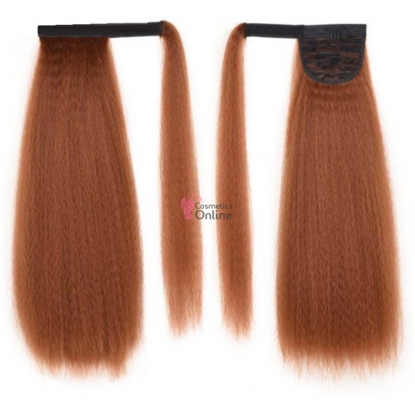 Extensie de par coada Afro Kinky tip Mesa cu Snur de 60 cm Cod K888-30# Castaniu Deschis